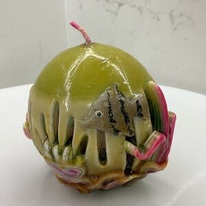 Ocean Seashell Fish Candle Hand-Carved Scent Free